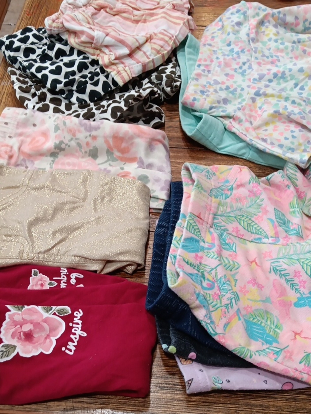 Garanimals Kids Pink Floral and Multicolor Shorts ,skorts, And  Leggings. Bundle